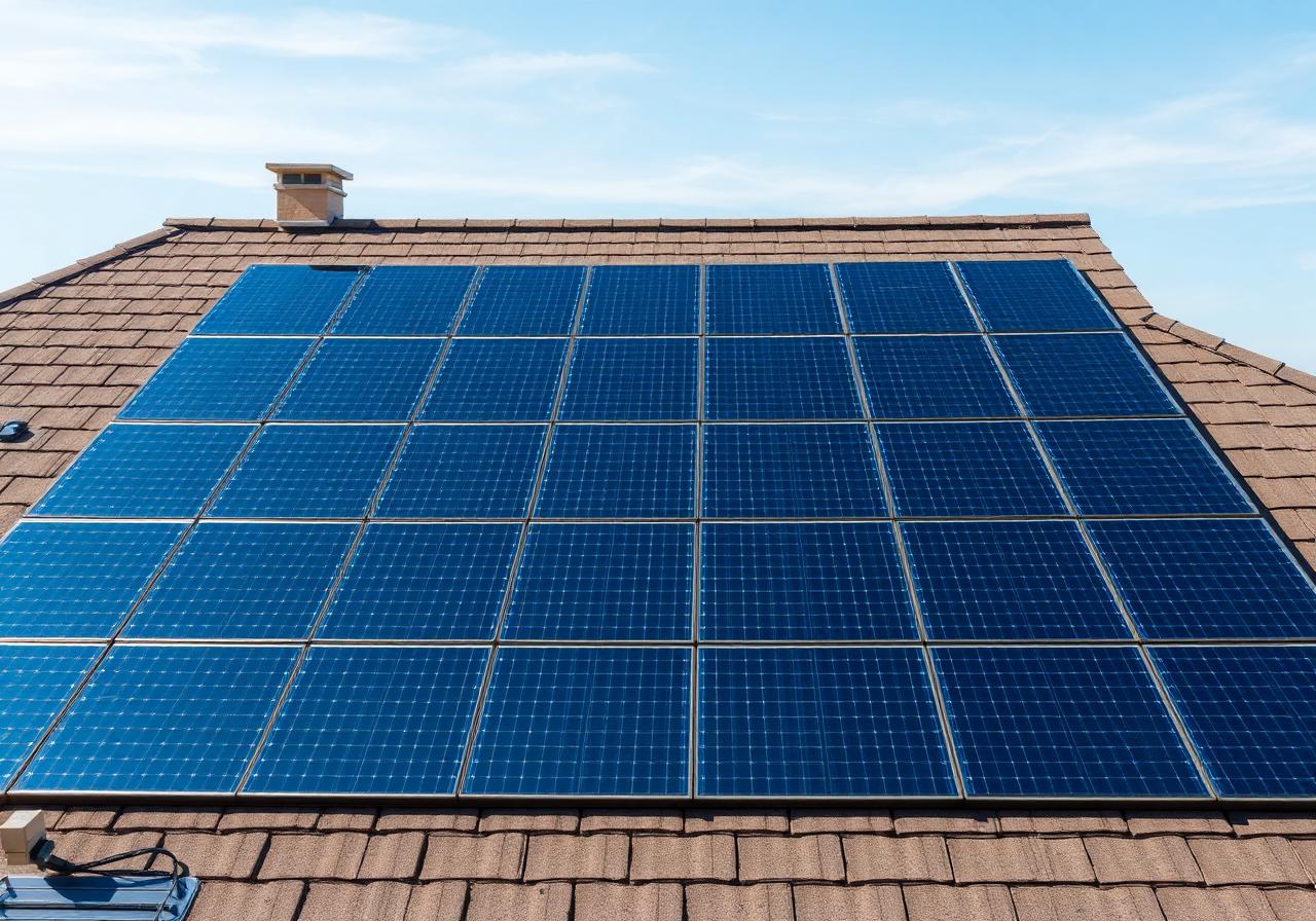 Montáž fotovoltaické elektrárny na střeše domu